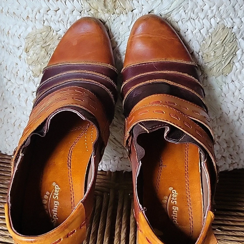 Spring Step, Wonderous, Artsy Boho Whimsy Bootie, size 37 EU, 7 US